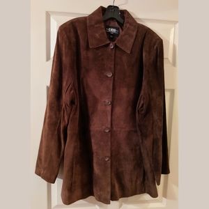 B. Moss Brown Suede Jacket Size XL